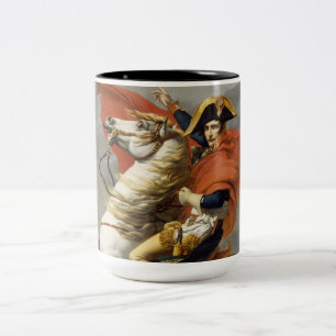 Caneca De Café Em Dois Tons Napoleão Cruzando os Alpes por Jacques Louis David