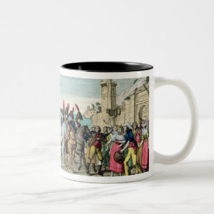 Caneca De Café Em Dois Tons Napoleon que sae para o golfe Juan, o 1º de março