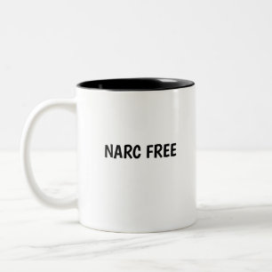 Caneca De Café Em Dois Tons NARC LIVRE autoempoderamento cura trauma