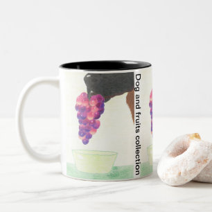 Caneca De Café Em Dois Tons Nariz de cachorro e uva