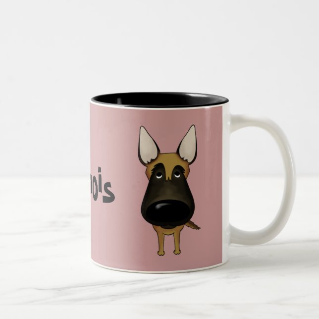 Caneca De Café Em Dois Tons Nariz grande Malinois (Direita)