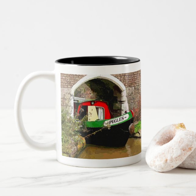 CANECA DE CAFÉ EM DOIS TONS NARROWBOATS CANAIS (Com Donut)