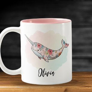 Caneca De Café Em Dois Tons Narval Fantasia Floral