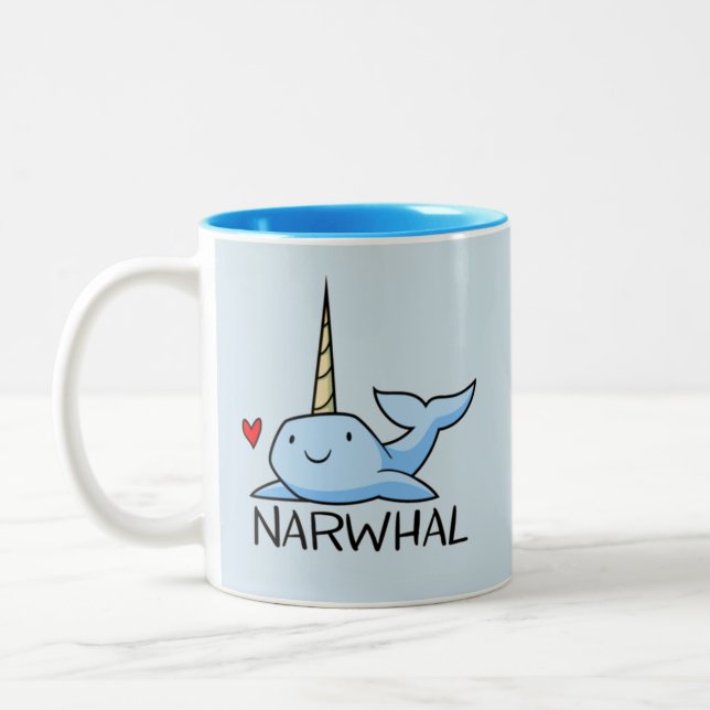 Caneca De Café Em Dois Tons Narwhal (Esquerda)