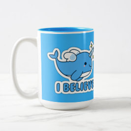 Caneca De Café Em Dois Tons Narwhal Eu Acredito