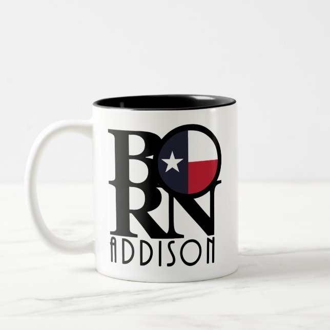 Caneca De Café Em Dois Tons NASCER Addison Texas (Esquerda)