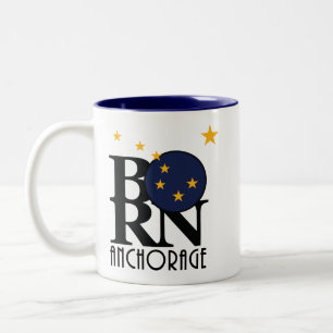 Caneca De Café Em Dois Tons NASCER Anchorage Alaska 11oz