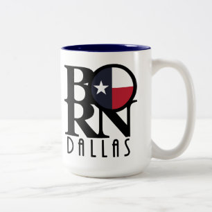Caneca De Café Em Dois Tons NASCER Dallas Texas 15oz