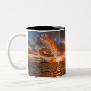 Caneca De Café Em Dois Tons Nascer do sol na ilha de Mokulua