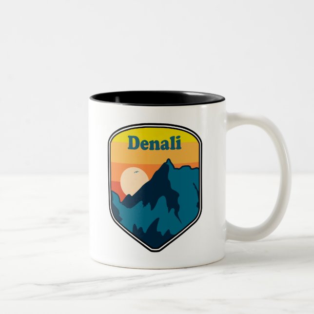 Caneca De Café Em Dois Tons Nascer do sol no Denali Alasca (Direita)