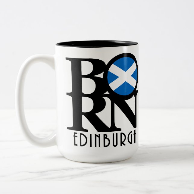 Caneca De Café Em Dois Tons NASCER Edinburgh Scotland 15oz (Esquerda)