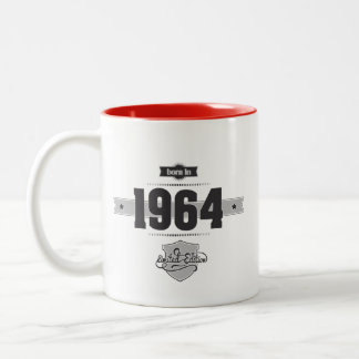 Caneca De Café Em Dois Tons Nascer em 1964 (Dark&Lightgrey)