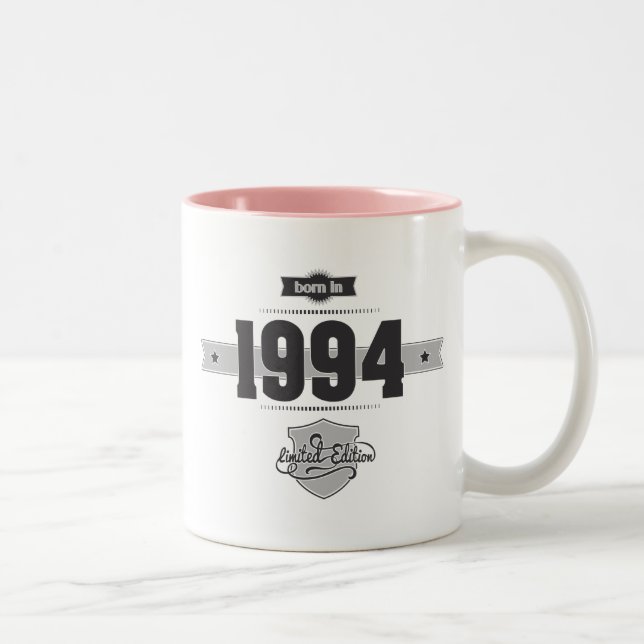 Caneca De Café Em Dois Tons Nascer em 1994 (Dark&Lightgrey) (Direita)