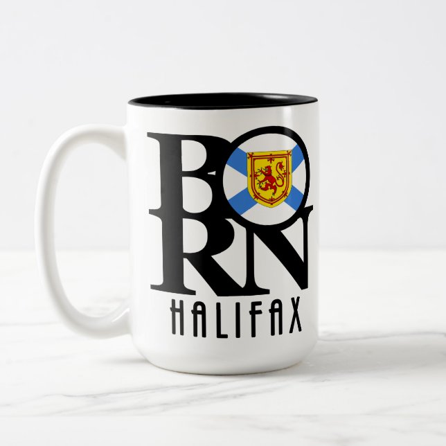Caneca De Café Em Dois Tons NASCER Halifax Nova Escócia 15oz (Esquerda)