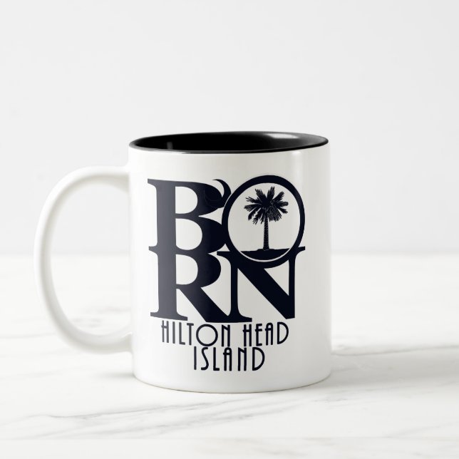 Caneca De Café Em Dois Tons NASCER Hilton Head Island 11oz Coffee Mug (Esquerda)