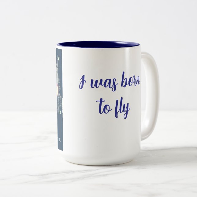 Caneca De Café Em Dois Tons "Nascer para voar" Mug (Frente Esquerda)