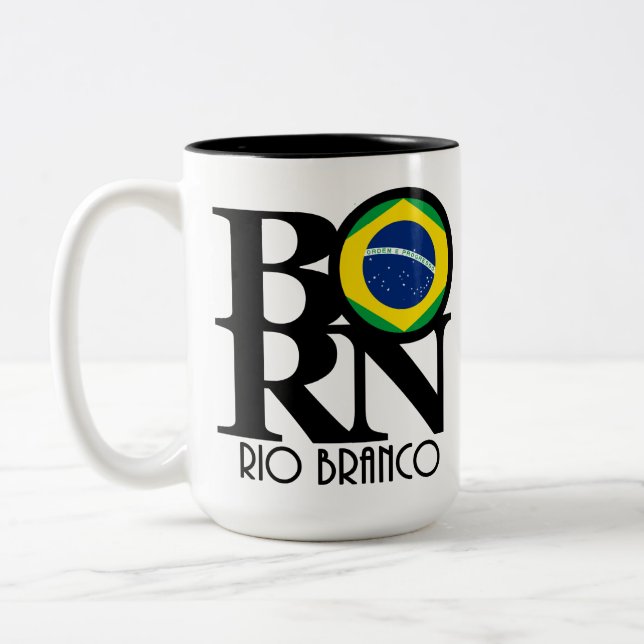 Caneca De Café Em Dois Tons NASCER Rio Branco 15 oz (Esquerda)