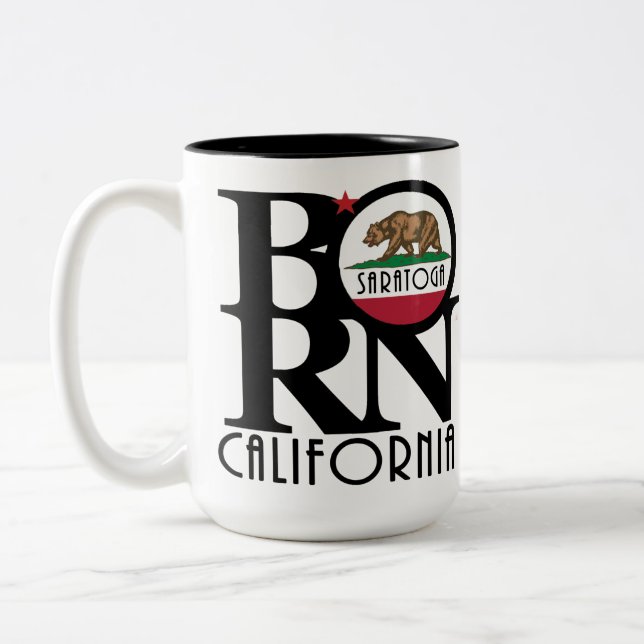 Caneca De Café Em Dois Tons NASCER Saratoga California 15oz (Esquerda)