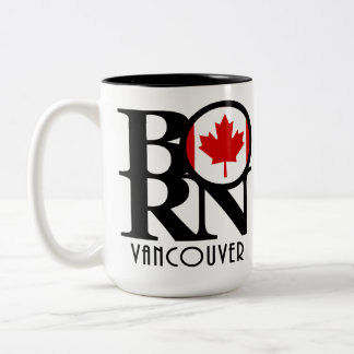 Caneca De Café Em Dois Tons NASCER Vancouver (Bandeira Canadiana) 15oz
