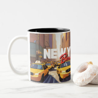 Caneca De Café Em Dois Tons Nascer & vermelho: Nova Iorque