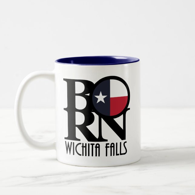 Caneca De Café Em Dois Tons NASCER Wichita Falls Texas (Esquerda)