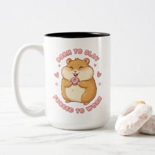Caneca De Café Em Dois Tons Nascida Para Matar Hamster Presente Divertido de T