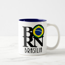 Caneca De Café Em Dois Tons NASCIDO Brasília 11oz