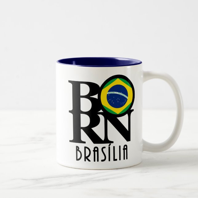 Caneca De Café Em Dois Tons NASCIDO Brasília 11oz (Direita)