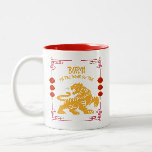 Caneca De Café Em Dois Tons Nascido no Ano do Tigre