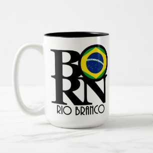 Caneca De Café Em Dois Tons NASCIDO Rio Branco 15 oz