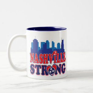 Caneca De Café Em Dois Tons Nashville-Strong-Skyline-and-Music-Note