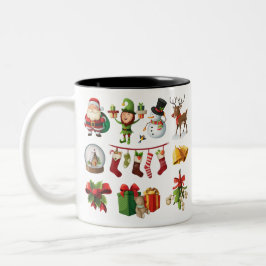 Caneca De Café Em Dois Tons Natal