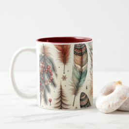 Caneca De Café Em Dois Tons Natal Boho