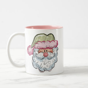 Caneca De Café Em Dois Tons Natal Bonito Papai Noel Festa de Natal Rosa