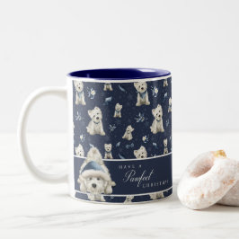 Caneca De Café Em Dois Tons Natal Branco do Westie