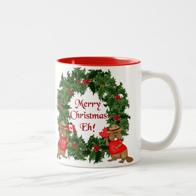 Caneca De Café Em Dois Tons Natal canadense Eh! (Direita)