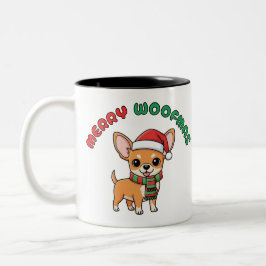 Caneca De Café Em Dois Tons Natal Chihuahua Mug: Feliz Woofmas