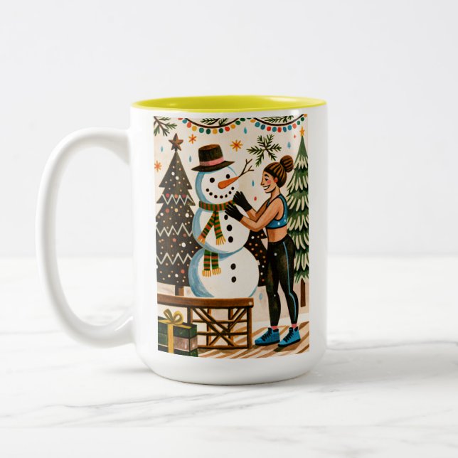 Caneca De Café Em Dois Tons Natal da neve (Esquerda)