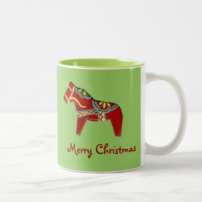 Caneca De Café Em Dois Tons Natal Dala Horse Mug (Direita)