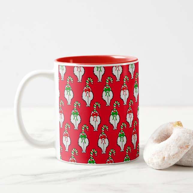 Caneca De Café Em Dois Tons Natal de Bumbum (Com Donut)