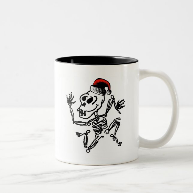 Caneca De Café Em Dois Tons Natal de esqueleto (Direita)