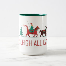 Caneca De Café Em Dois Tons Natal de Trenó Todo o Dia