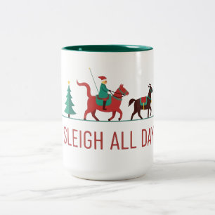 Caneca De Café Em Dois Tons Natal de Trenó Todo o Dia