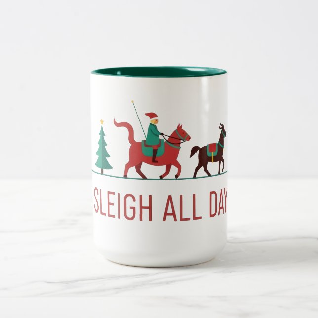 Caneca De Café Em Dois Tons Natal de Trenó Todo o Dia (Centro)