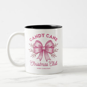 Caneca De Café Em Dois Tons Natal do Clube de Candy Cane Rosa Temporada de Nat