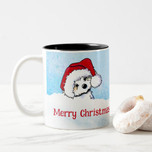 Caneca De Café Em Dois Tons Natal do KiniArt Havanese