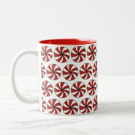 Caneca De Café Em Dois Tons Natal do Red White Peppermint Candy Mint