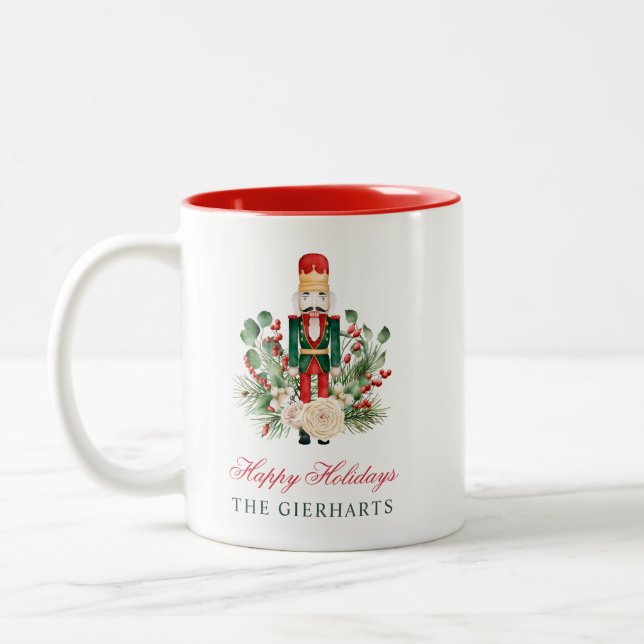 Caneca De Café Em Dois Tons Natal do Script de Feriados do Nutcracker (Esquerda)