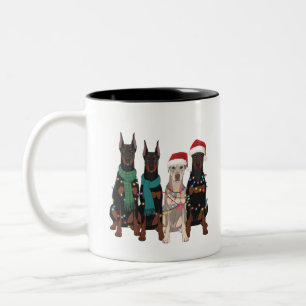 Caneca De Café Em Dois Tons Natal Doberman Lover Dog Feriado da Mãe