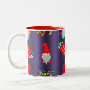 Caneca De Café Em Dois Tons Natal dos Papais noeis do Blue Elves